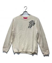 The Elder Statesman（エルダーステイツマン）の古着「コットンジャガードニット」｜アイボリー
