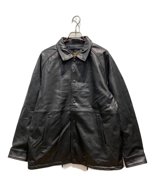 HOUSTON（ヒューストン）HOUSTON (ヒューストン) UNION限定 LEATHER COACH JACKET ブラック サイズ:Lの古着・服飾アイテム