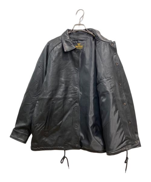 HOUSTON（ヒューストン）HOUSTON (ヒューストン) UNION限定 LEATHER COACH JACKET ブラック サイズ:Lの古着・服飾アイテム