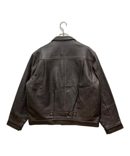 HOUSTON（ヒューストン）HOUSTON (ヒューストン) 8215 COW LEATHER TRACK JACKET ブラウン サイズ:40Rの古着・服飾アイテム
