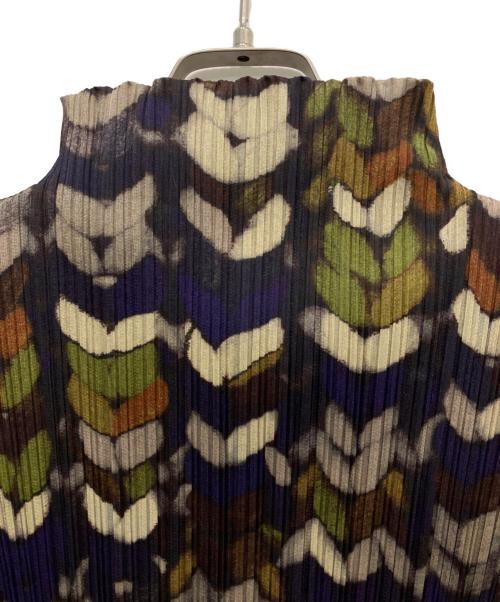 PLEATS PLEASE（プリーツプリーズ）PLEATS PLEASE (プリーツプリーズ) 総柄プリーツカットソー パープル サイズ:4の古着・服飾アイテム