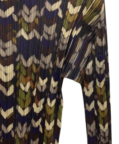 PLEATS PLEASE（プリーツプリーズ）PLEATS PLEASE (プリーツプリーズ) 総柄プリーツカットソー パープル サイズ:4の古着・服飾アイテム