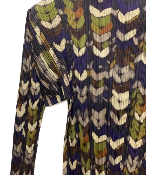 PLEATS PLEASE（プリーツプリーズ）PLEATS PLEASE (プリーツプリーズ) 総柄プリーツカットソー パープル サイズ:4の古着・服飾アイテム