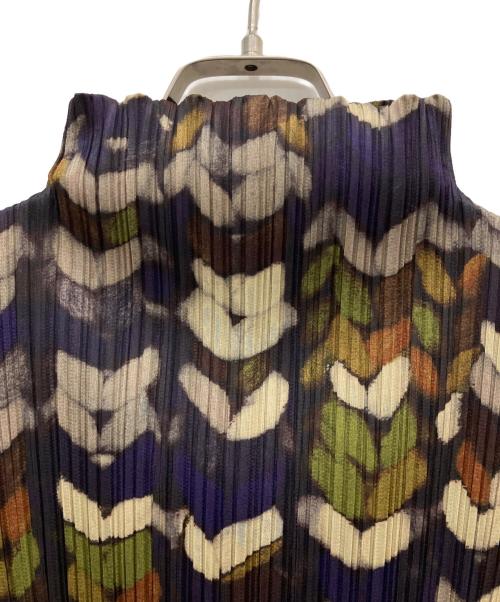 PLEATS PLEASE（プリーツプリーズ）PLEATS PLEASE (プリーツプリーズ) 総柄プリーツカットソー パープル サイズ:4の古着・服飾アイテム