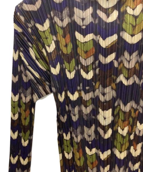 PLEATS PLEASE（プリーツプリーズ）PLEATS PLEASE (プリーツプリーズ) 総柄プリーツカットソー パープル サイズ:4の古着・服飾アイテム