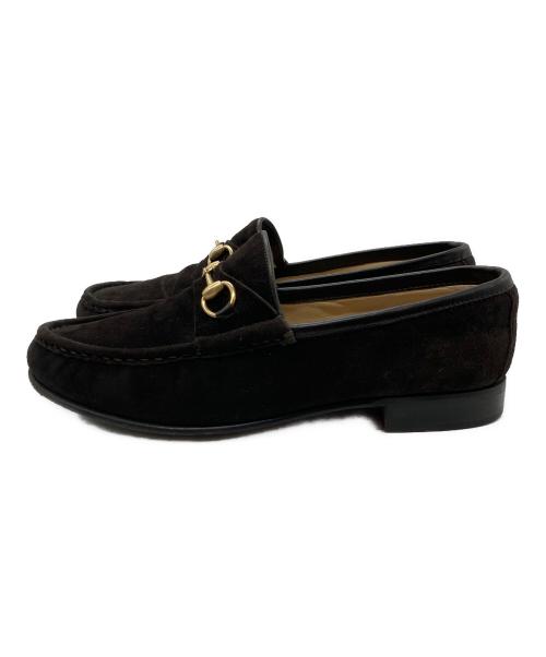 GUCCI（グッチ）GUCCI (グッチ) スエードホースビットローファー ブラウン サイズ:37Cの古着・服飾アイテム