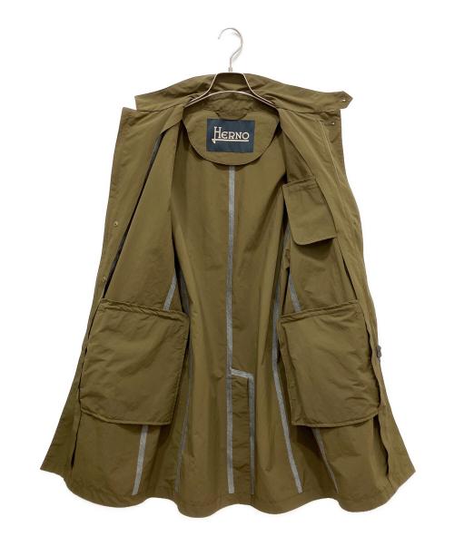 HERNO（ヘルノ）HERNO (ヘルノ) パッカブル比翼コート オリーブ サイズ:50の古着・服飾アイテム