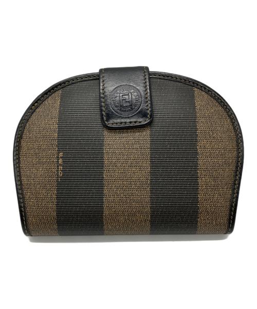 FENDI（フェンディ）FENDI (フェンディ) ハーフムーン型 2つ折り財布 ブラウンの古着・服飾アイテム