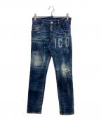 DSQUARED2ディースクエアード）の古着「Skater Jean Icon ダメージデニムパンツ」｜インディゴ