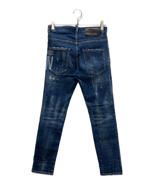 DSQUARED2（ディースクエアード）DSQUARED2 (ディースクエアード) Skater Jean Icon ダメージデニムパンツ インディゴ サイズ:42の古着・服飾アイテム
