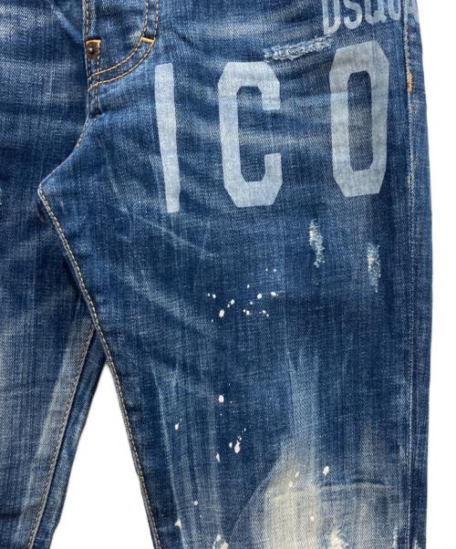 DSQUARED2（ディースクエアード）DSQUARED2 (ディースクエアード) Skater Jean Icon ダメージデニムパンツ インディゴ サイズ:42の古着・服飾アイテム