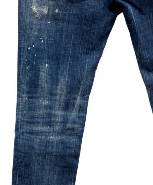 DSQUARED2（ディースクエアード）DSQUARED2 (ディースクエアード) Skater Jean Icon ダメージデニムパンツ インディゴ サイズ:42の古着・服飾アイテム