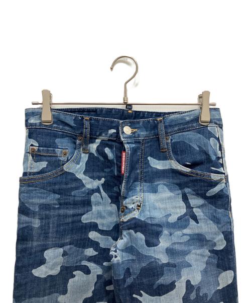 DSQUARED2（ディースクエアード）DSQUARED2 (ディースクエアード) カモ柄スケータージーンズ インディゴ サイズ:42の古着・服飾アイテム