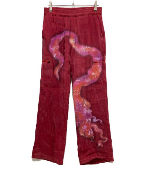CASELLA MEYER（カゼッラ マイヤー）CASELLA MEYER (カゼッラ マイヤー) SILK DRAGON CARGO PANTS レッド サイズ:30の古着・服飾アイテム