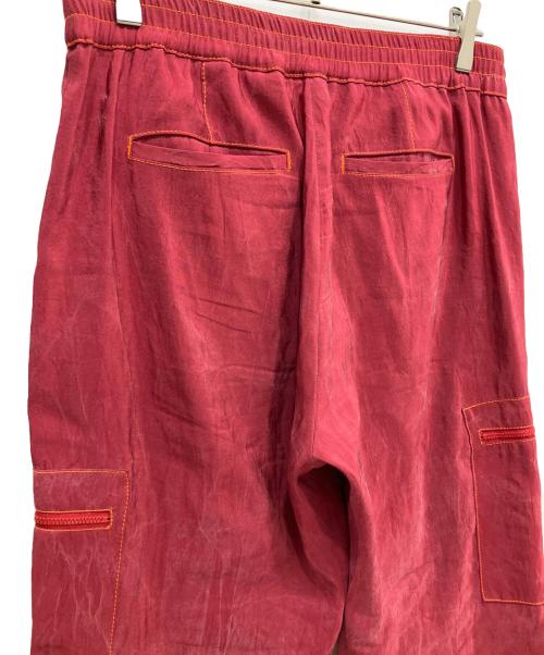 CASELLA MEYER（カゼッラ マイヤー）CASELLA MEYER (カゼッラ マイヤー) SILK DRAGON CARGO PANTS レッド サイズ:30の古着・服飾アイテム
