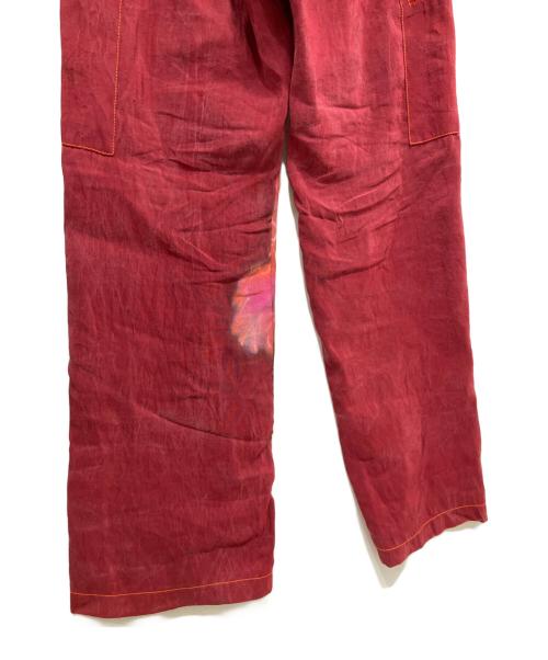 CASELLA MEYER（カゼッラ マイヤー）CASELLA MEYER (カゼッラ マイヤー) SILK DRAGON CARGO PANTS レッド サイズ:30の古着・服飾アイテム