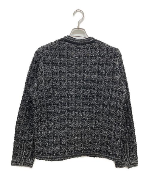 ESTNATION（エストネーション）ESTNATION (エストネーション) ツイード ニットジャケット ブラック サイズ:Fの古着・服飾アイテム