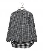 TSTSティーエスティーエス）の古着「LAYERED DOUBLE GINGHAM SHIRT」｜ブラック