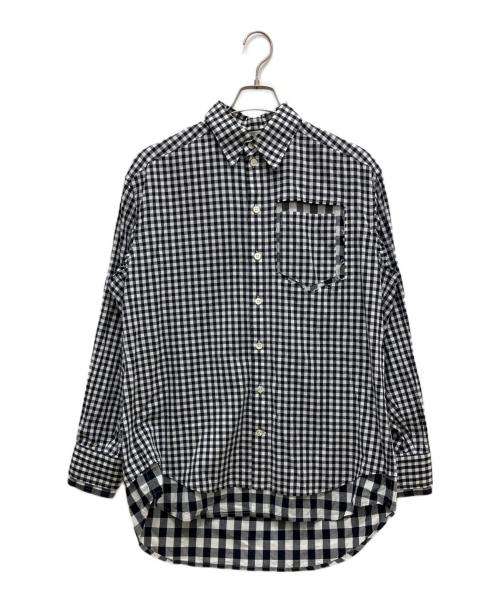 TSTS（ティーエスティーエス）TSTS (ティーエスティーエス) LAYERED DOUBLE GINGHAM SHIRT ブラック サイズ:Mの古着・服飾アイテム