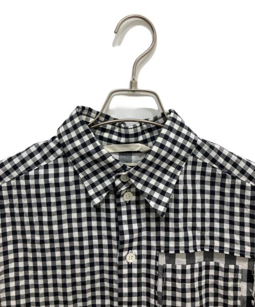 TSTS（ティーエスティーエス）TSTS (ティーエスティーエス) LAYERED DOUBLE GINGHAM SHIRT ブラック サイズ:Mの古着・服飾アイテム