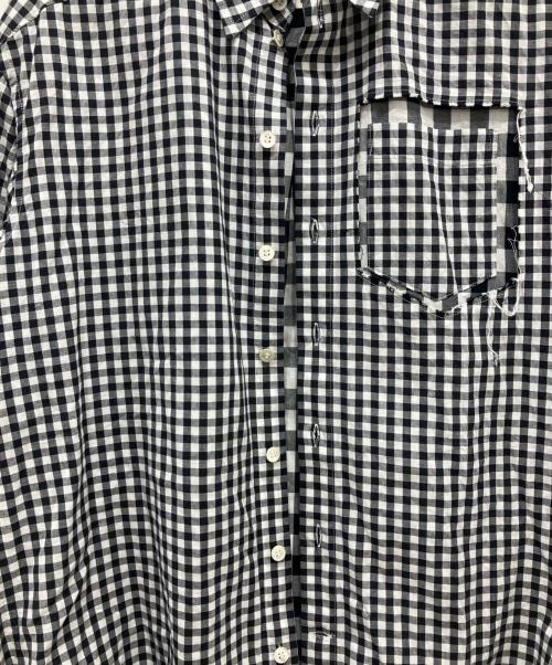 TSTS（ティーエスティーエス）TSTS (ティーエスティーエス) LAYERED DOUBLE GINGHAM SHIRT ブラック サイズ:Mの古着・服飾アイテム