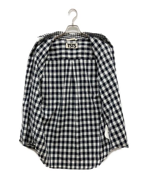 TSTS（ティーエスティーエス）TSTS (ティーエスティーエス) LAYERED DOUBLE GINGHAM SHIRT ブラック サイズ:Mの古着・服飾アイテム