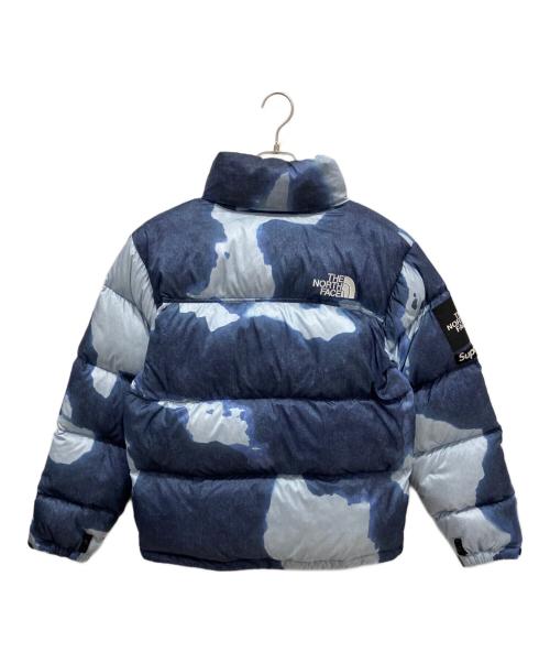 THE NORTH FACE（ザ ノース フェイス）THE NORTH FACE (ザ ノース フェイス) SUPREME (シュプリーム) Bleached Denim Print Nuptse Jacket スカイブルー サイズ:Sの古着・服飾アイテム