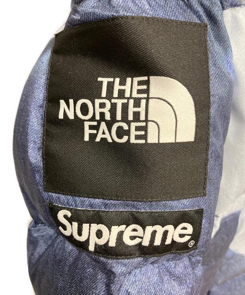 THE NORTH FACE（ザ ノース フェイス）THE NORTH FACE (ザ ノース フェイス) SUPREME (シュプリーム) Bleached Denim Print Nuptse Jacket スカイブルー サイズ:Sの古着・服飾アイテム