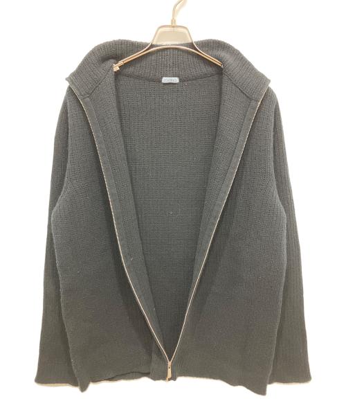 MALO（マーロ）MALO (マーロ) ダブルジッパーカシミヤドライバーズニット ブラック サイズ:54の古着・服飾アイテム