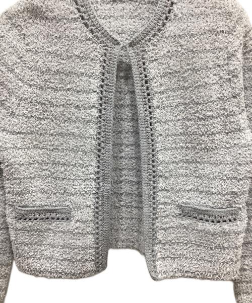 ANAYI（アナイ）ANAYI (アナイ) ノットツイードエジング カーディガン ライトグレー サイズ:38の古着・服飾アイテム