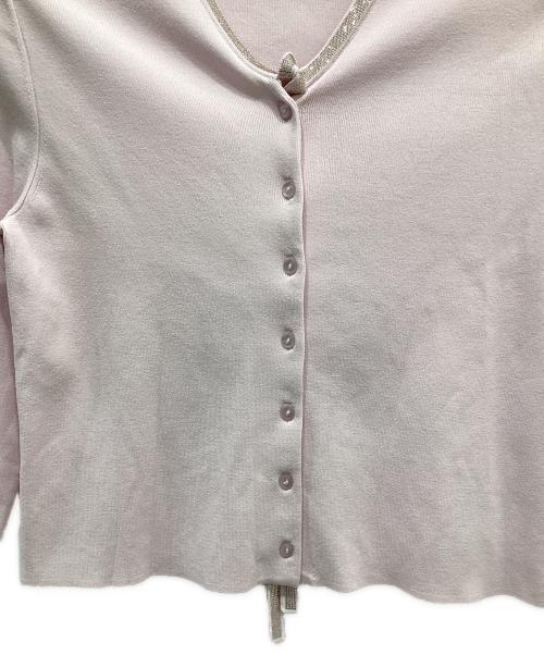 ANAYI（アナイ）ANAYI (アナイ) ステップビジューカーディガン ピンク サイズ:38の古着・服飾アイテム