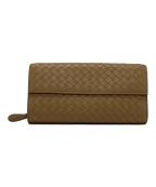 BOTTEGA VENETAボッテガベネタ）の古着「イントレチャート長財布」｜ベージュ