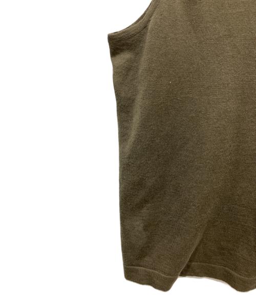 HERMES（エルメス）HERMES (エルメス) リネンシルクノースリーブニット オリーブ サイズ:Ｓの古着・服飾アイテム