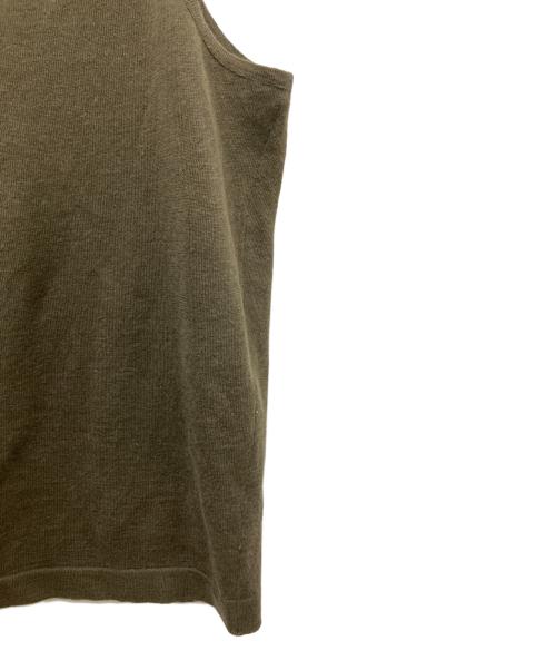 HERMES（エルメス）HERMES (エルメス) リネンシルクノースリーブニット オリーブ サイズ:Ｓの古着・服飾アイテム