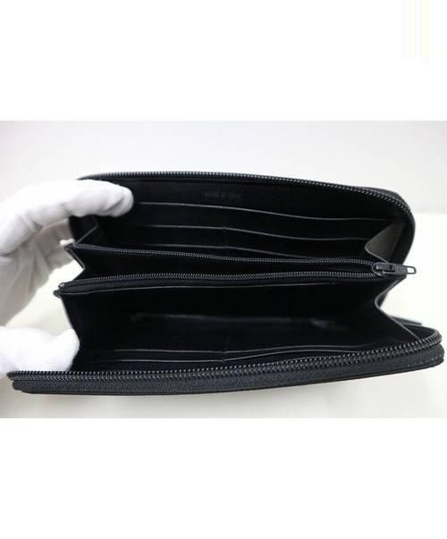PRADA（プラダ）PRADA (プラダ) ラウンドファスナー長財布 ブラック M506の古着・服飾アイテム