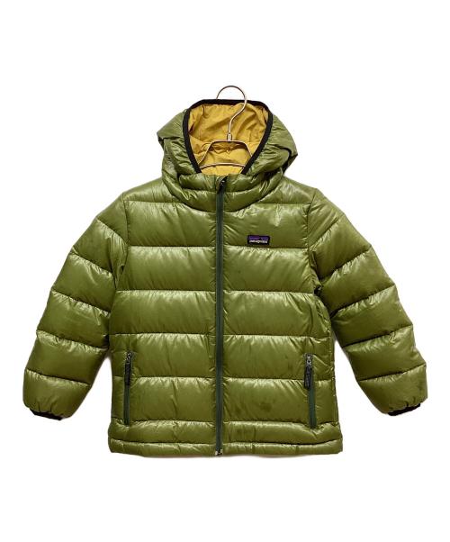 Patagonia（パタゴニア）Patagonia (パタゴニア) ボーイズハイロフトダウンセーターフーディ 黄緑 サイズ:SIZE XSの古着・服飾アイテム