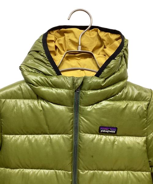 Patagonia（パタゴニア）Patagonia (パタゴニア) ボーイズハイロフトダウンセーターフーディ 黄緑 サイズ:SIZE XSの古着・服飾アイテム