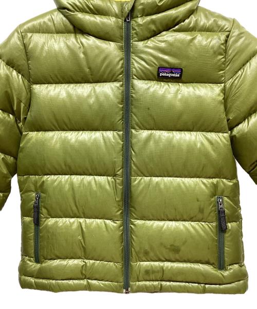 Patagonia（パタゴニア）Patagonia (パタゴニア) ボーイズハイロフトダウンセーターフーディ 黄緑 サイズ:SIZE XSの古着・服飾アイテム