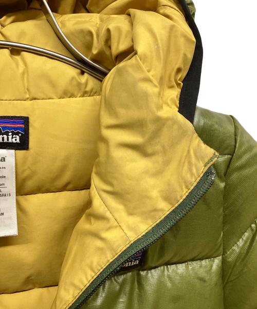 Patagonia（パタゴニア）Patagonia (パタゴニア) ボーイズハイロフトダウンセーターフーディ 黄緑 サイズ:SIZE XSの古着・服飾アイテム