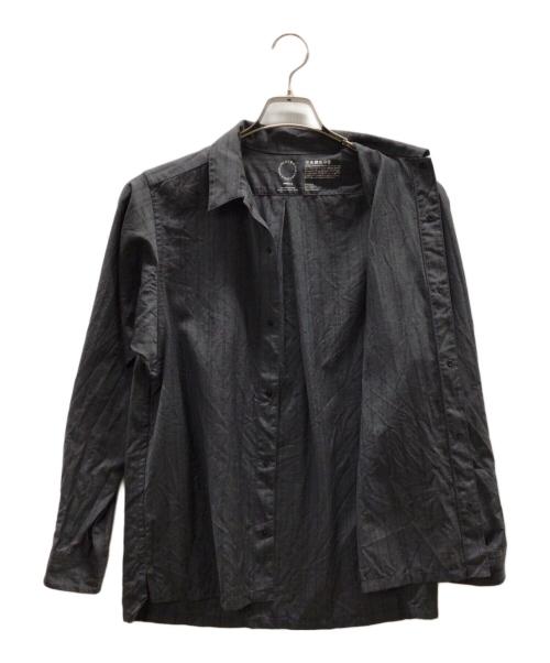 山と道（ヤマトミチ）山と道 (ヤマトミチ) メリノシャツ オリーブ×ブラック サイズ:Sの古着・服飾アイテム