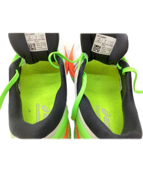 asics（アシックス）asics (アシックス) ランニングシューズ ホワイト×グリーン サイズ:26.0の古着・服飾アイテム