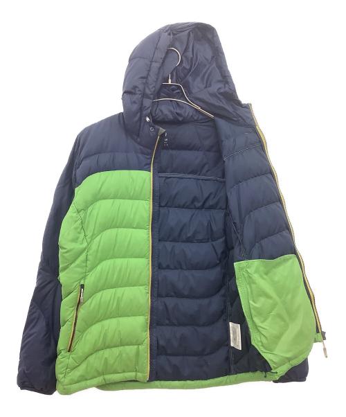 MARMOT（マーモット）MARMOT (マーモット) ライトバンフーダウンジャケット ネイビー×グリーン サイズ:Lの古着・服飾アイテム