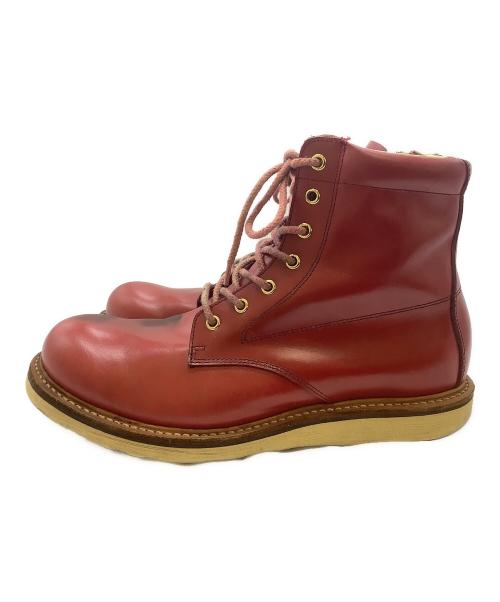 SLOW WEAR（スローウェア）SLOW WEAR (スローウェア) オイルドレザープレーンMIDブーツ レッド サイズ:10Eの古着・服飾アイテム