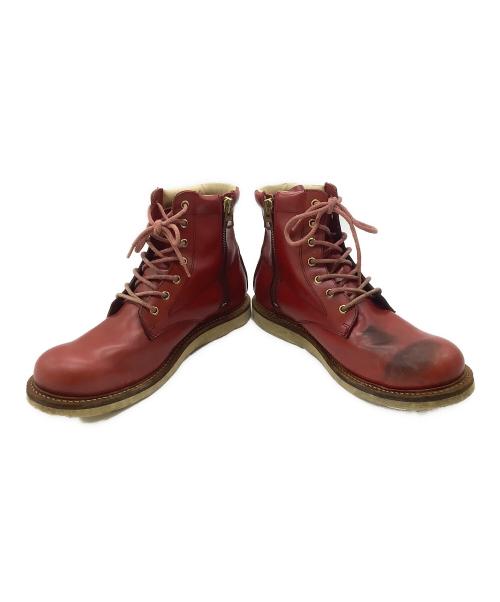 SLOW WEAR（スローウェア）SLOW WEAR (スローウェア) オイルドレザープレーンMIDブーツ レッド サイズ:10Eの古着・服飾アイテム