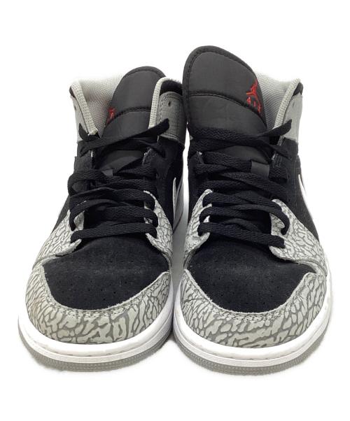 NIKE（ナイキ）NIKE (ナイキ) ハイカットスニーカー/Air Jordan 1 Mid Elephant Toe/エアジョーダン1 ミッド  エレファント トゥ/サファリ ブラック×グレー サイズ:27の古着・服飾アイテム