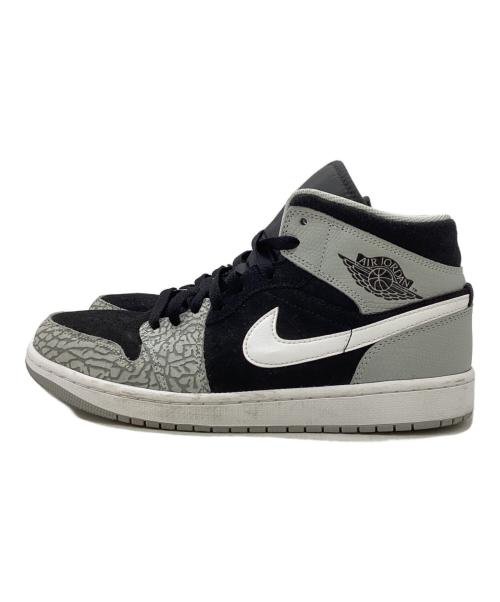 NIKE（ナイキ）NIKE (ナイキ) ハイカットスニーカー/Air Jordan 1 Mid Elephant Toe/エアジョーダン1 ミッド  エレファント トゥ/サファリ ブラック×グレー サイズ:27の古着・服飾アイテム