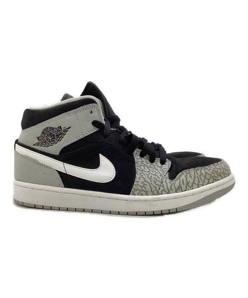 NIKE（ナイキ）NIKE (ナイキ) ハイカットスニーカー/Air Jordan 1 Mid Elephant Toe/エアジョーダン1 ミッド  エレファント トゥ/サファリ ブラック×グレー サイズ:27の古着・服飾アイテム