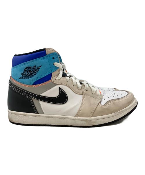 NIKE（ナイキ）NIKE (ナイキ) ハイカットスニーカー/Air Jordan 1/エアジョーダン1/High/OG/Prototype/プロトタイプ ベージュ×ブルー サイズ:29.5の古着・服飾アイテム