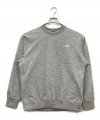 THE NORTH FACEザ ノース フェイス）の古着「スモールロゴヘザースウェットクルー」｜ライトグレー