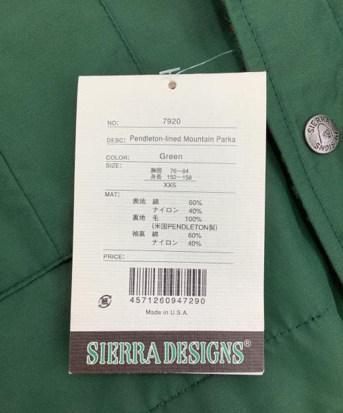 SIERRA DESIGNS（シエラデザインズ）SIERRA DESIGNS (シエラデザインズ) ペンドルトンラインドマウンテンパーカー グリーン サイズ:XXSの古着・服飾アイテム
